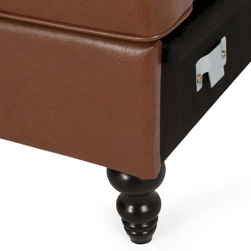Canapé d'angle contemporain capitonné avec méridienne
