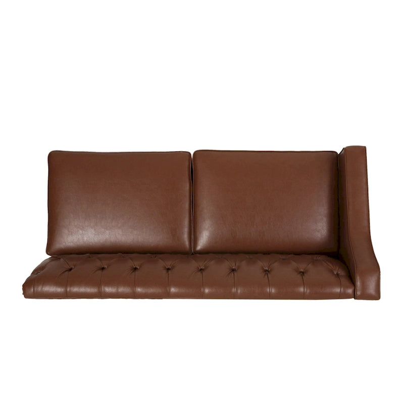 Canapé d'angle contemporain capitonné avec méridienne