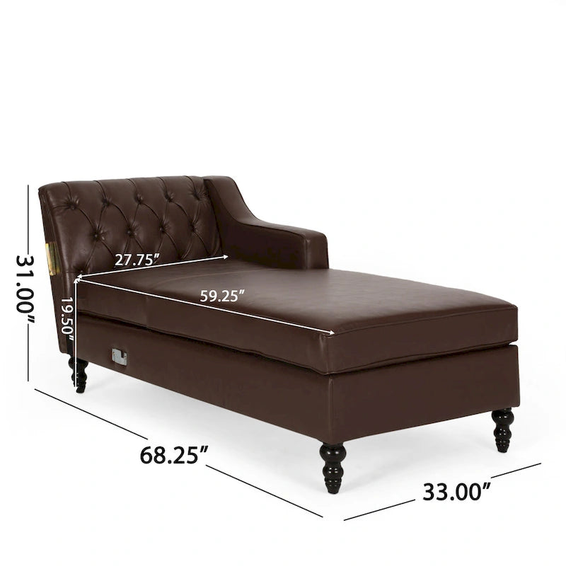 Canapé d'angle contemporain capitonné avec méridienne