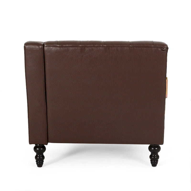 Canapé d'angle contemporain capitonné avec méridienne