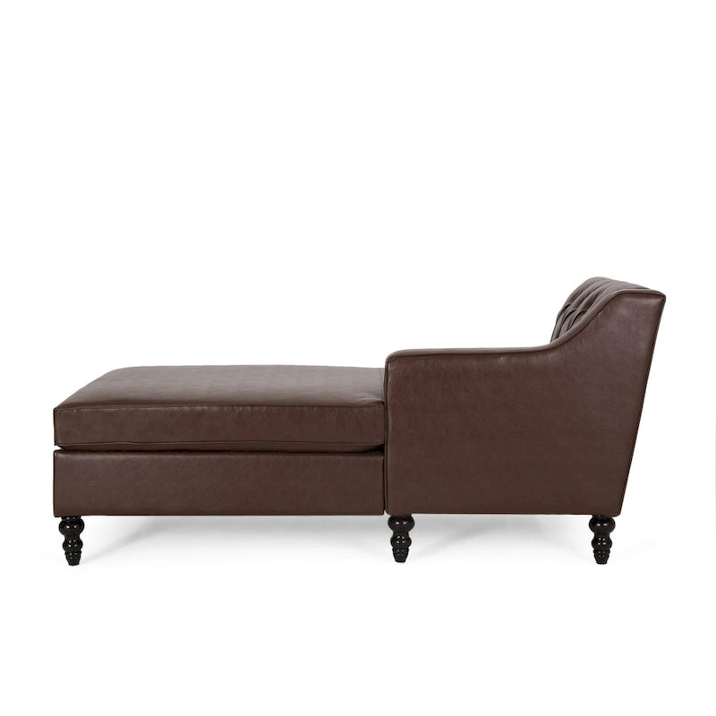 Canapé d'angle contemporain capitonné avec méridienne