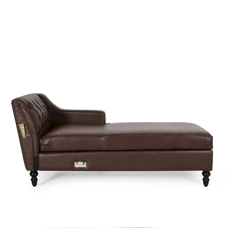 Canapé d'angle contemporain capitonné avec méridienne