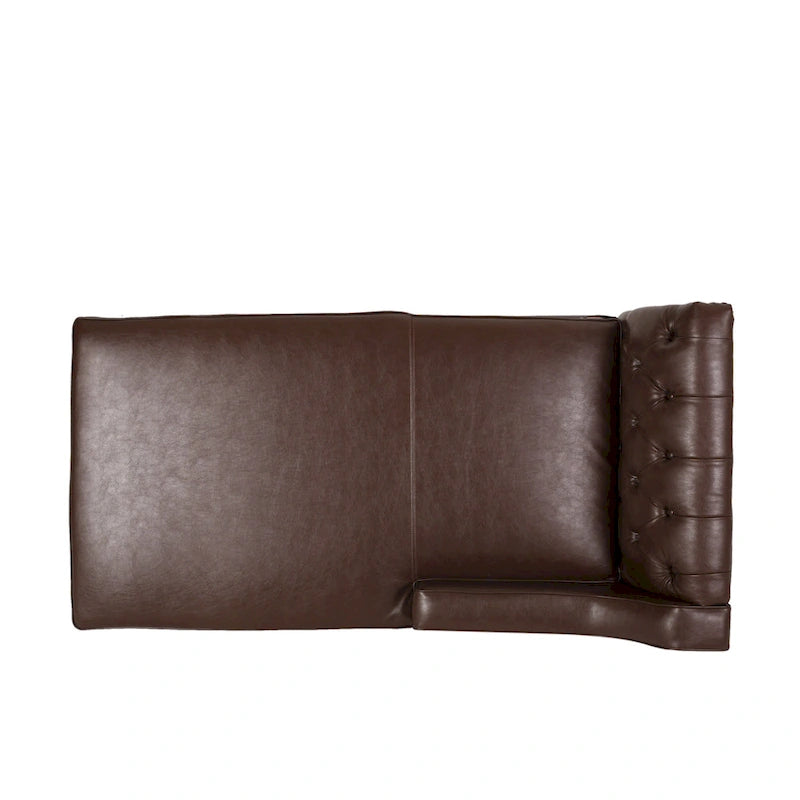 Canapé d'angle contemporain capitonné avec méridienne