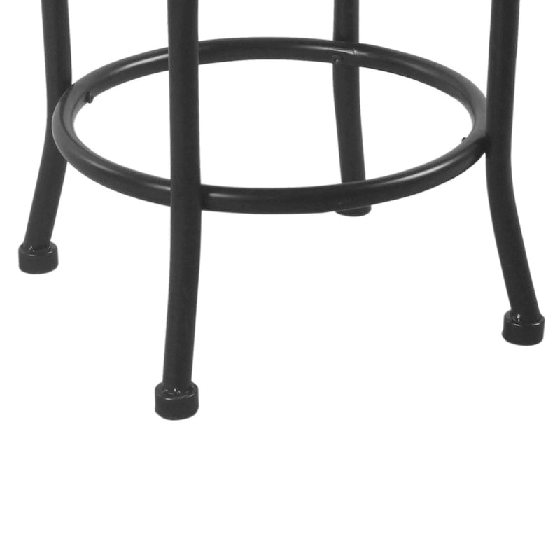 Tabouret de comptoir en métal avec siège pivotant rembourré en tissu, gris et noir