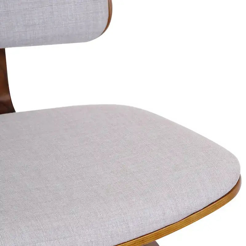 Tabouret de comptoir pivotant en tissu et bois 26 po Mid-Century