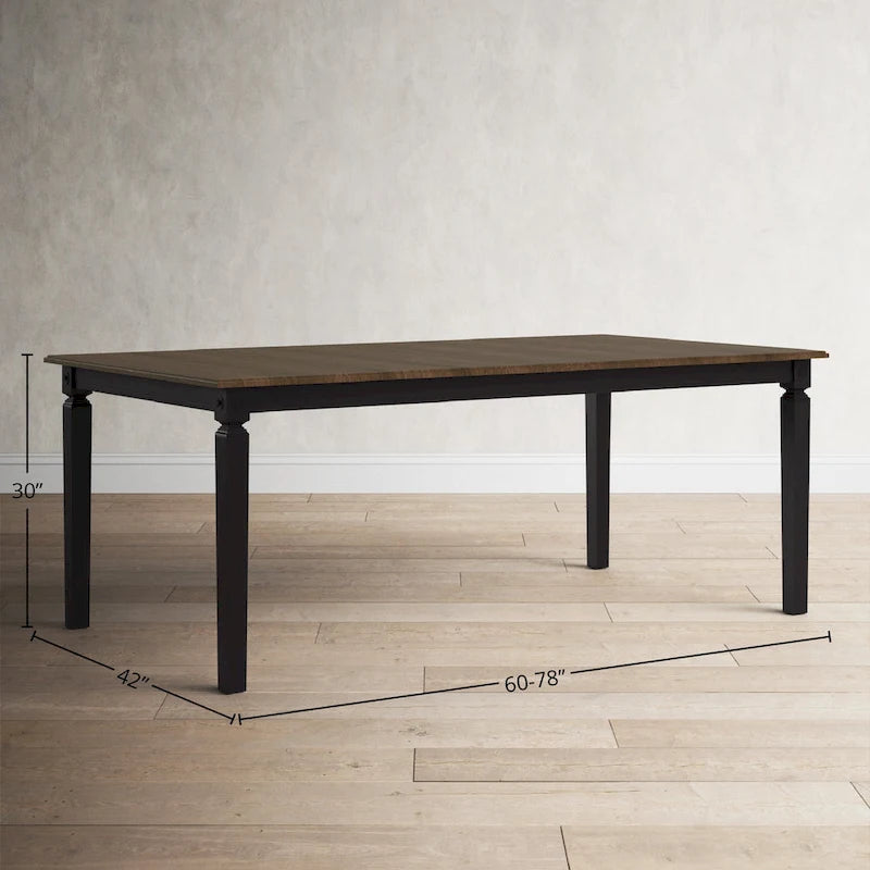 Table de salle à manger rectangulaire anthracite et noire brossée
