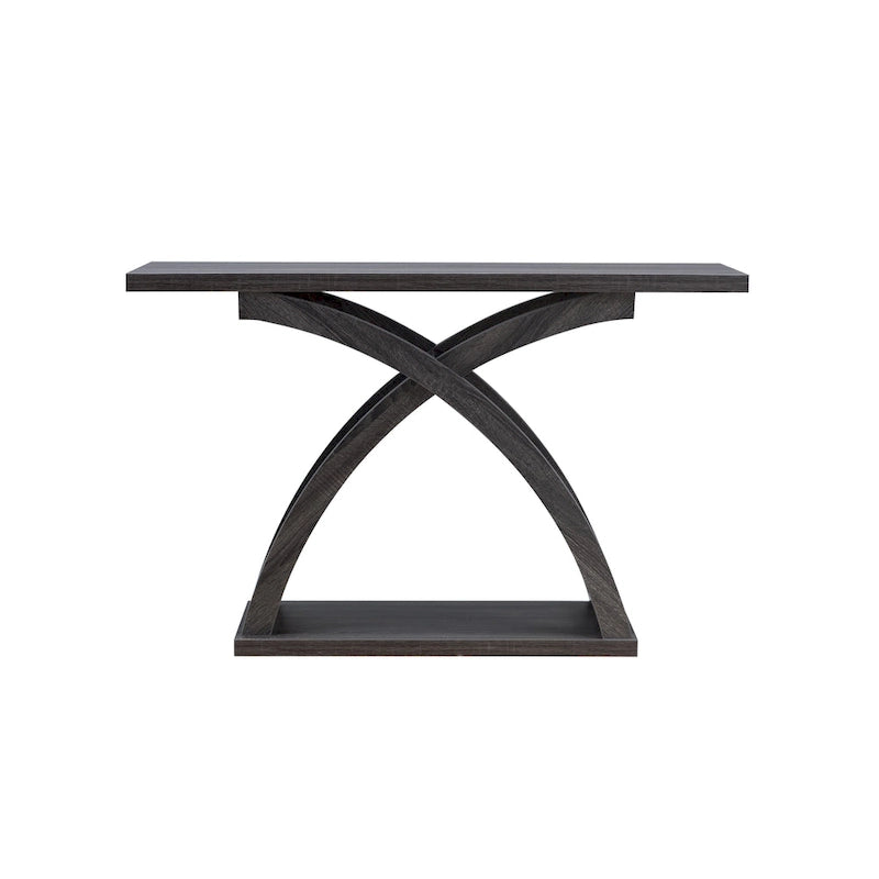Table console 1 étagère gris vieilli transitionnel 119 cm