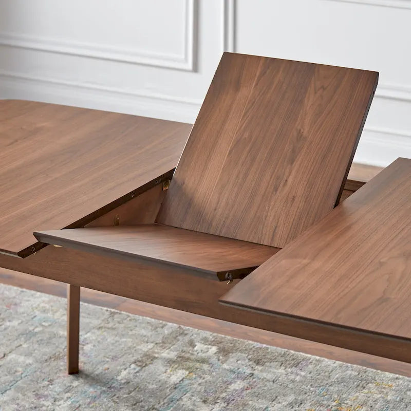 Table à manger extensible avec rallonge papillon, style Mid-Century
