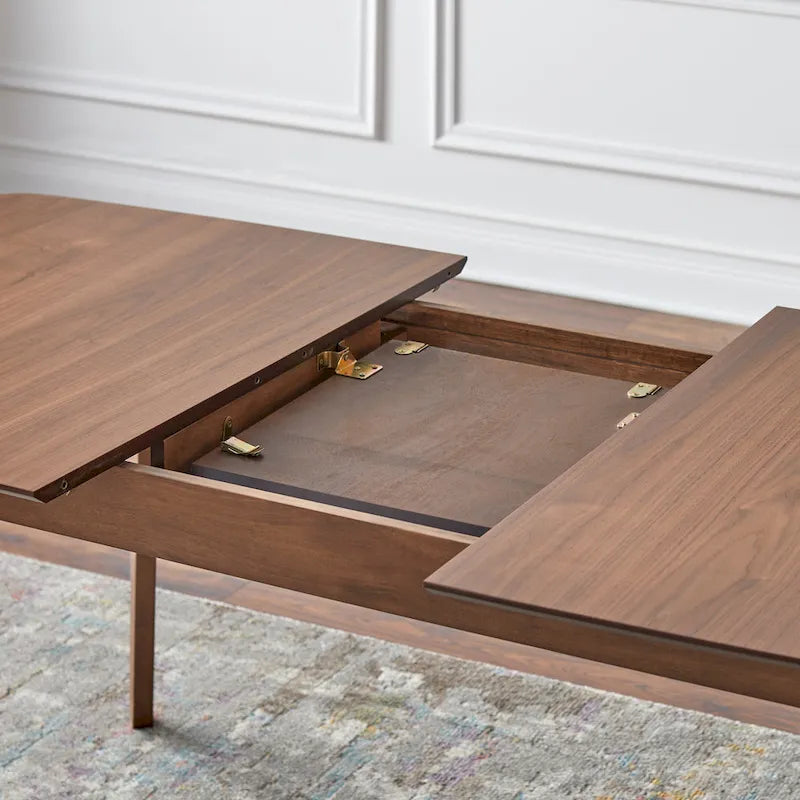 Table à manger extensible avec rallonge papillon, style Mid-Century