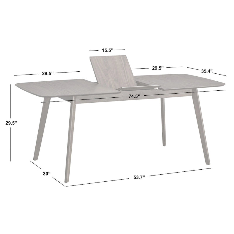 Table à manger extensible avec rallonge papillon, style Mid-Century