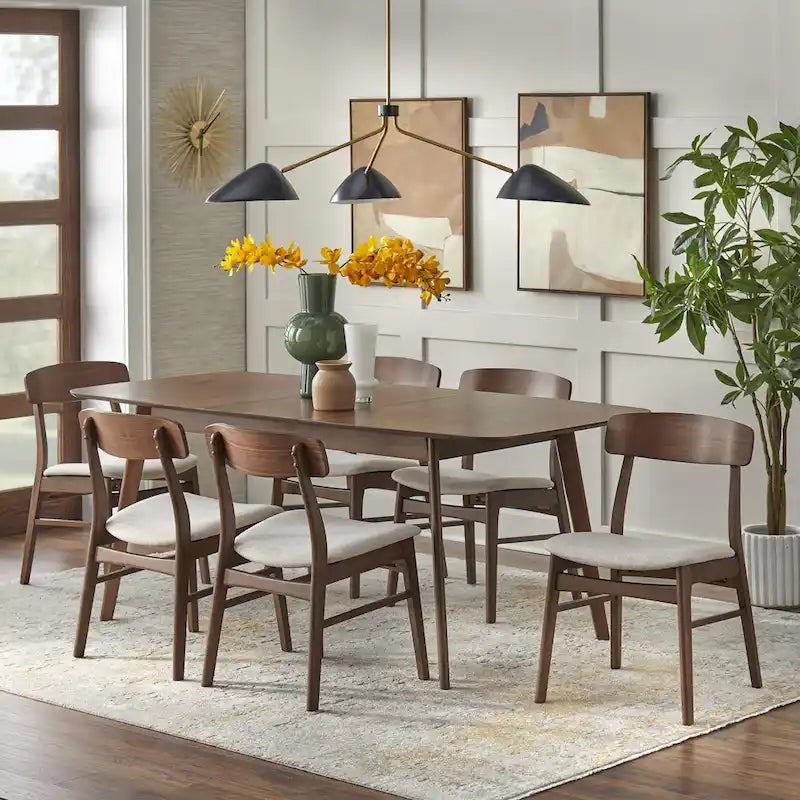 Table à manger extensible avec rallonge papillon, style Mid-Century