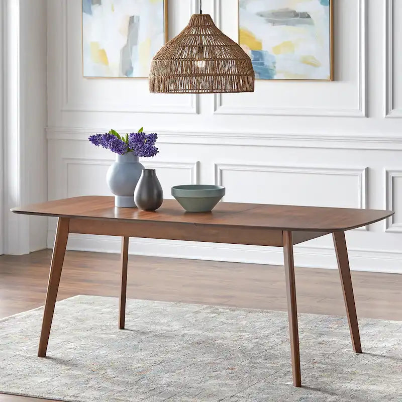 Table à manger extensible avec rallonge papillon, style Mid-Century