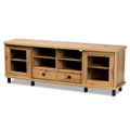 Meuble TV moderne et contemporain en bois avec 2 tiroirs