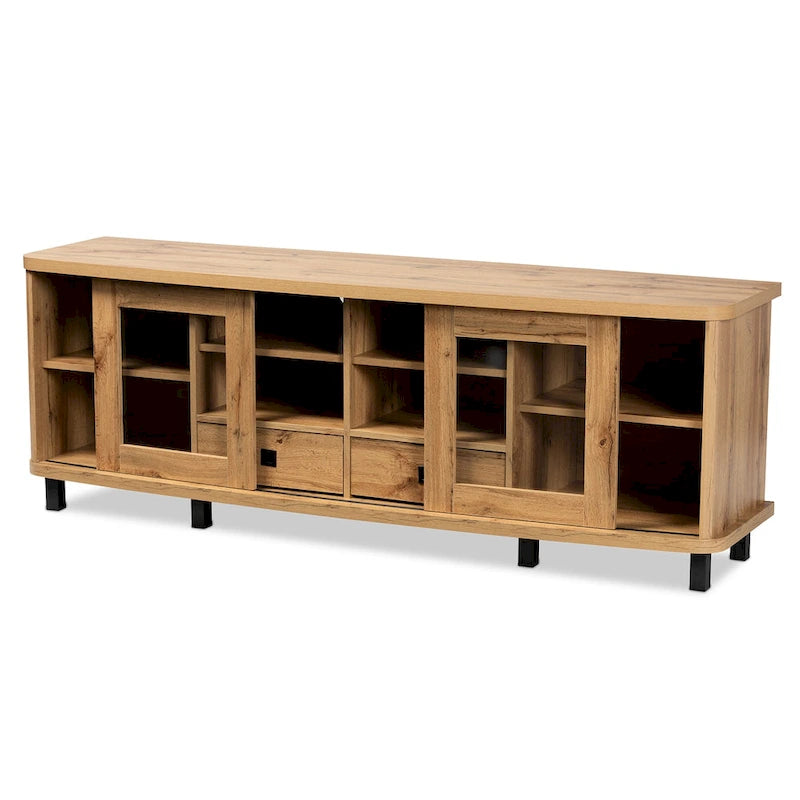 Meuble TV moderne et contemporain en bois avec 2 tiroirs