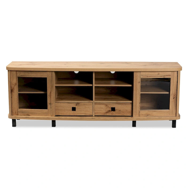 Meuble TV moderne et contemporain en bois avec 2 tiroirs