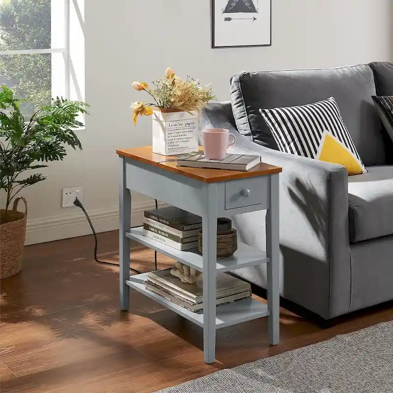 Table d'appoint avec station de recharge, Table d'appoint avec rangement