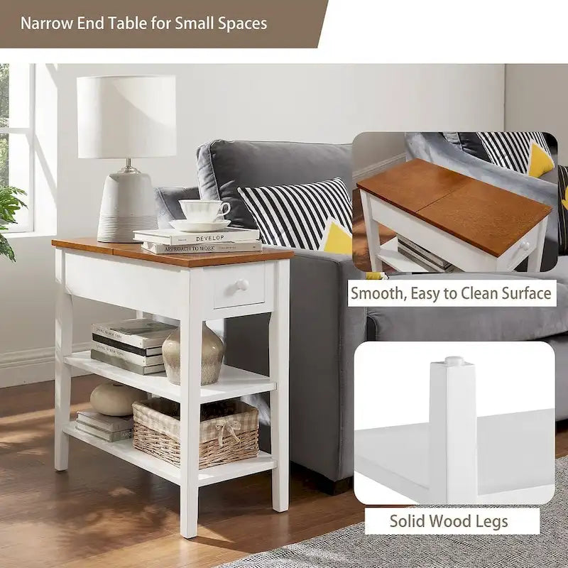 Table d'appoint avec station de recharge, Table d'appoint avec rangement