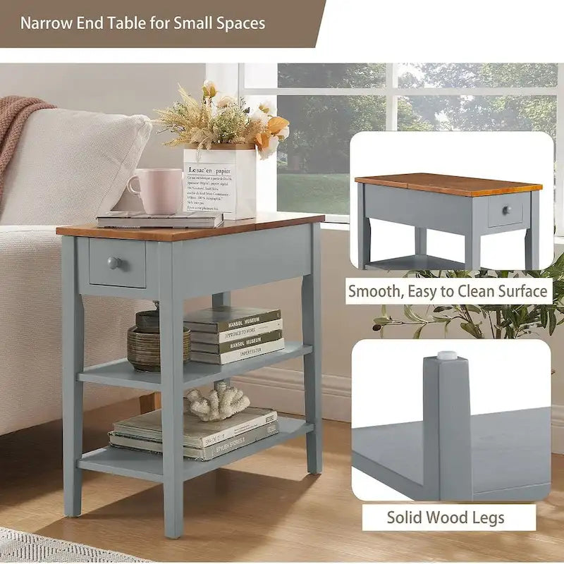 Table d'appoint avec station de recharge, Table d'appoint avec rangement