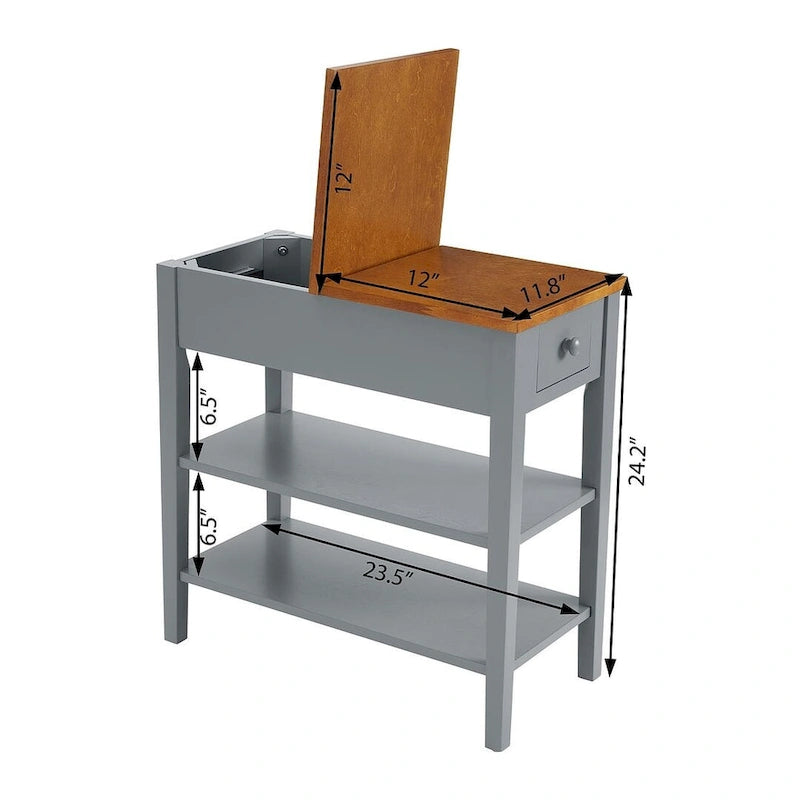 Table d'appoint avec station de recharge, Table d'appoint avec rangement