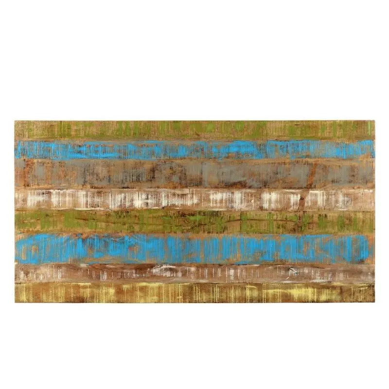 Table à manger rustique multicolore en bois de manguier recyclé