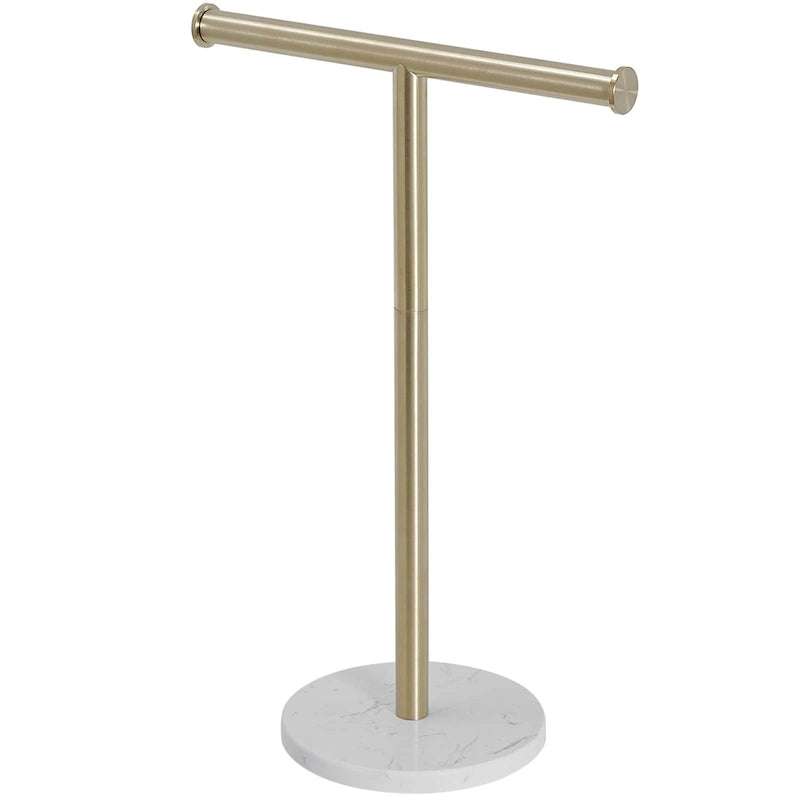 Porte-serviettes en T avec base en marbre naturel