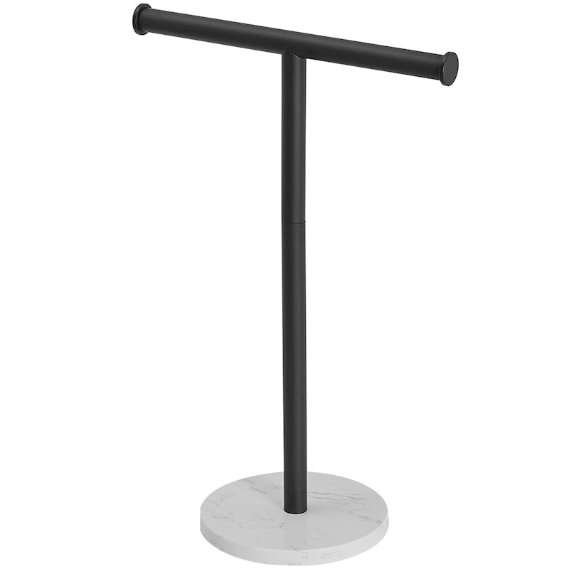 Porte-serviettes en T avec base en marbre naturel