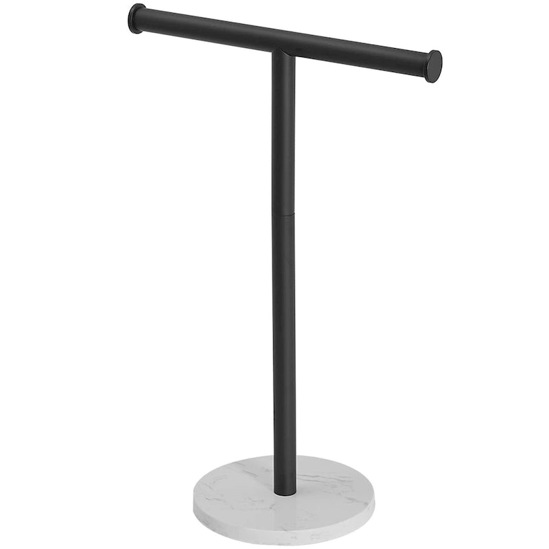 Porte-serviettes en T avec base en marbre naturel