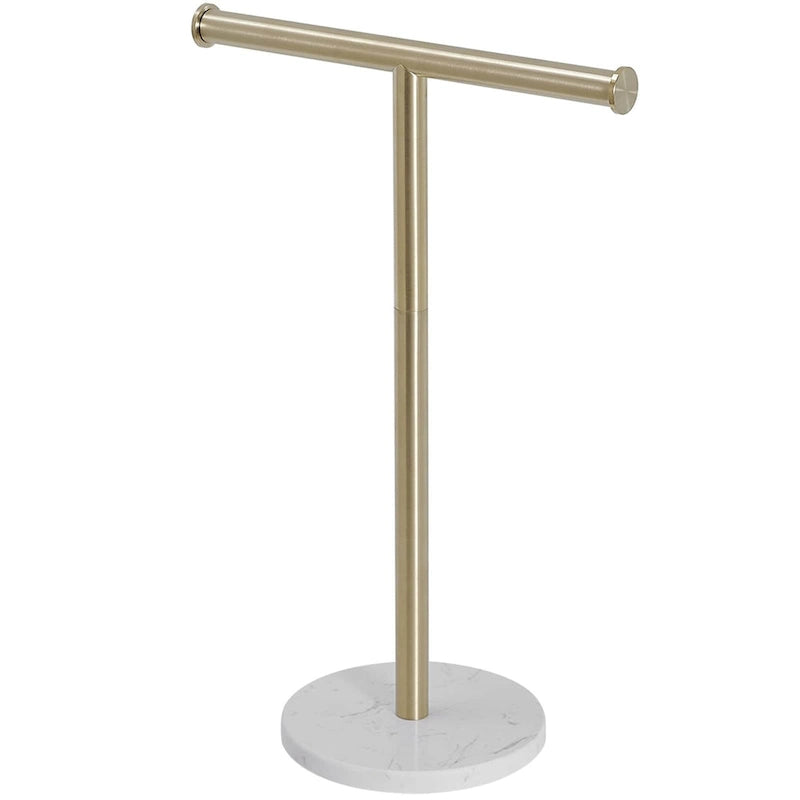 Porte-serviettes en T avec base en marbre naturel