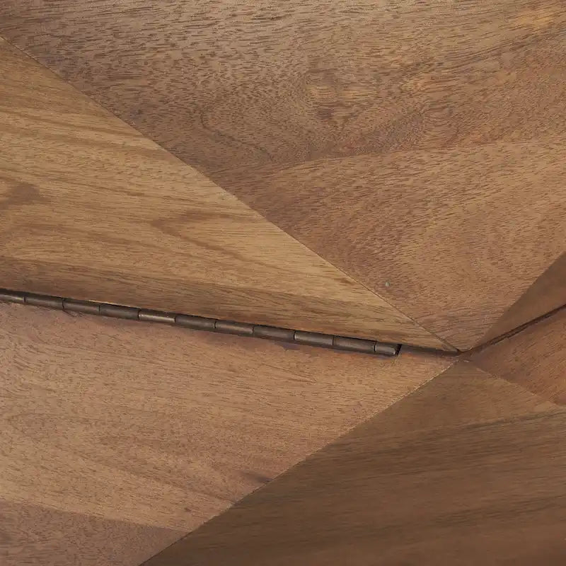 Table basse hexagonale noire en bois massif avec rangement