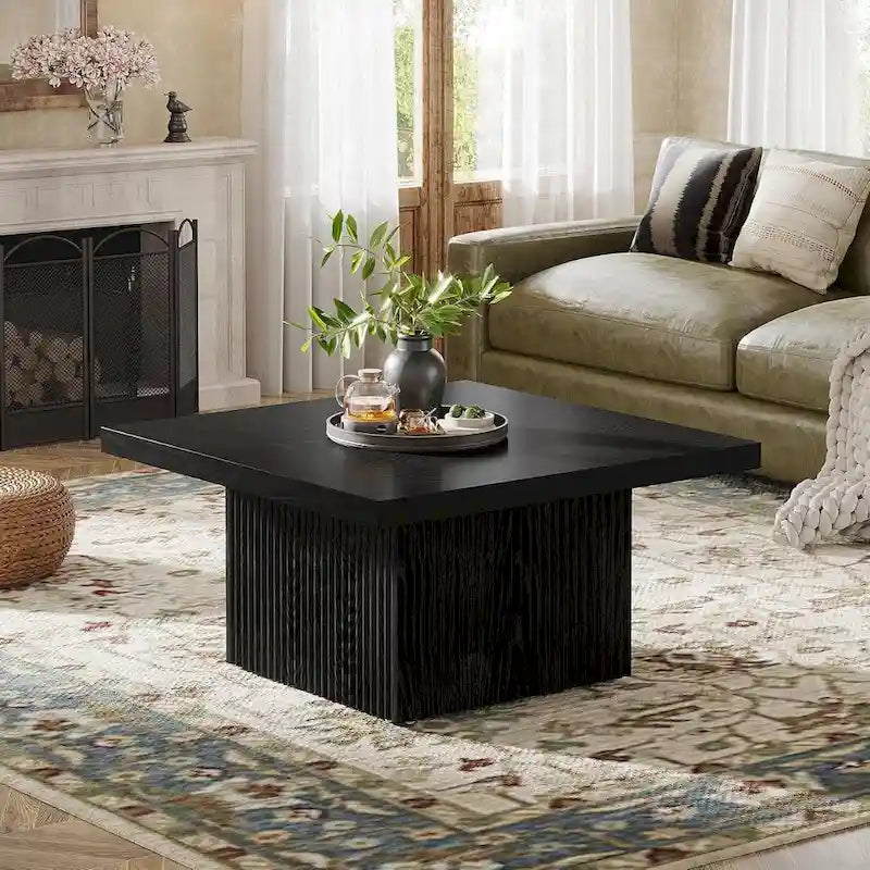 Table basse carrée vintage, table centrale pour salon, table basse de cocktail