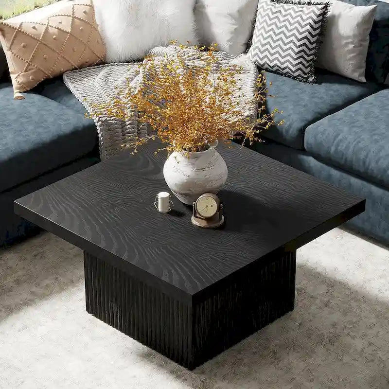 Table basse carrée vintage, table centrale pour salon, table basse de cocktail