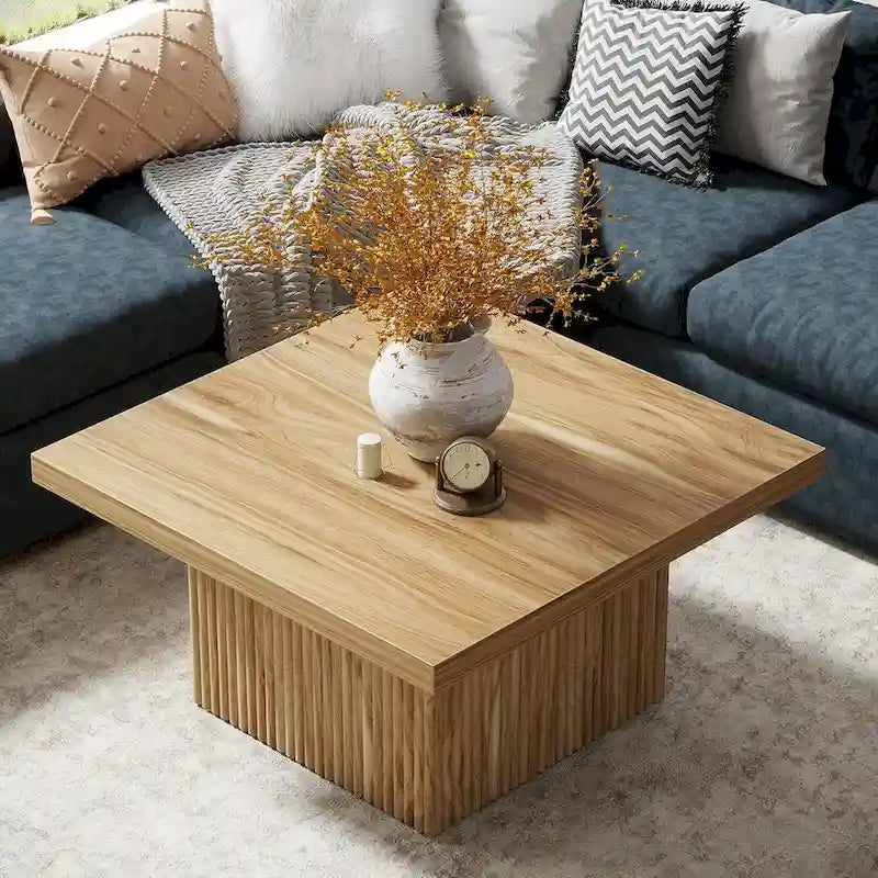 Table basse carrée vintage, table centrale pour salon, table basse de cocktail