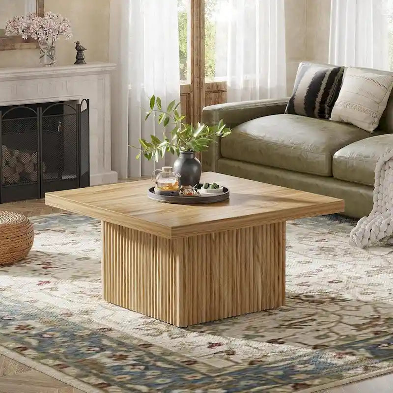 Table basse carrée vintage, table centrale pour salon, table basse de cocktail