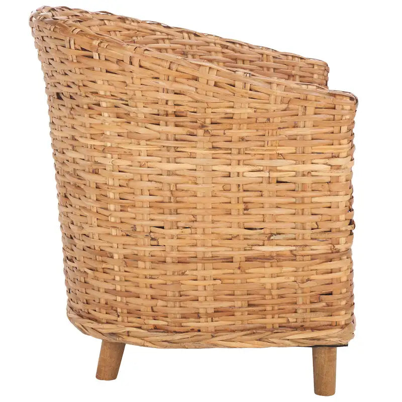 Fauteuil en rotin Barrel avec coussin – 29Lx27Px33H