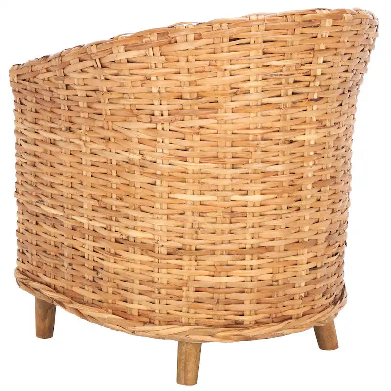 Fauteuil en rotin Barrel avec coussin – 29Lx27Px33H
