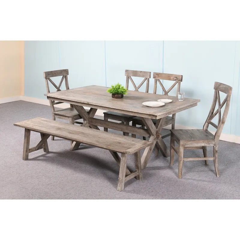 Banc de ferme traditionnel aspect naturel – 72 X 16 X 18