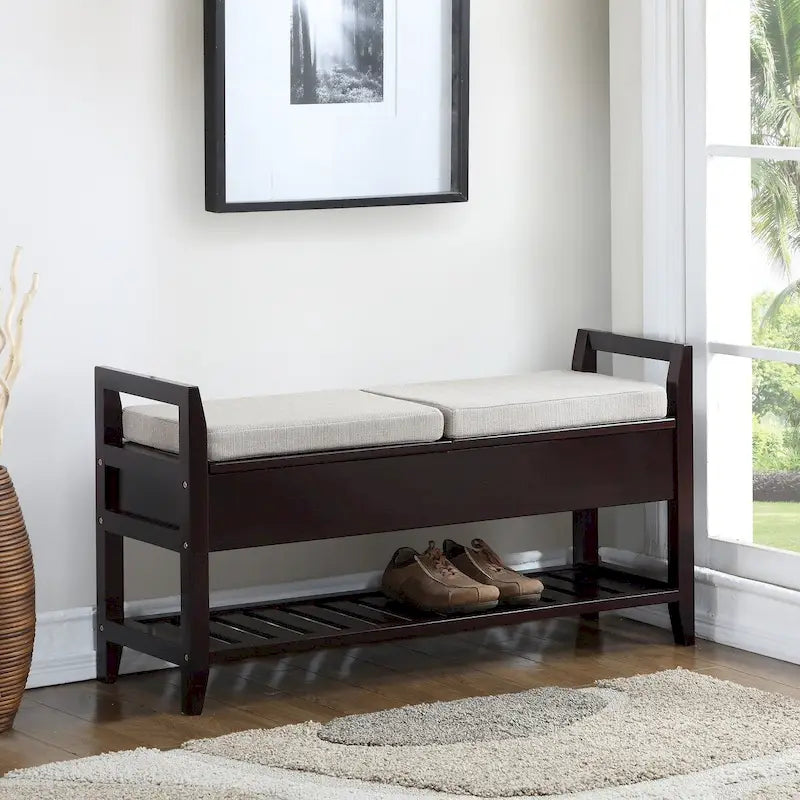 Banc à chaussures de rangement Espresso