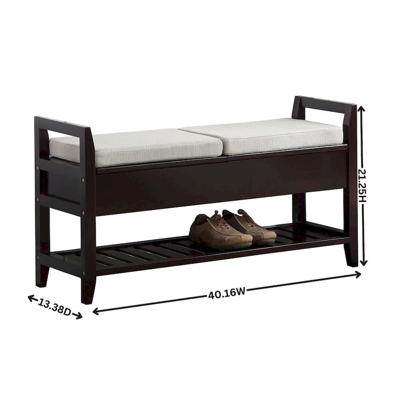Banc à chaussures de rangement Espresso