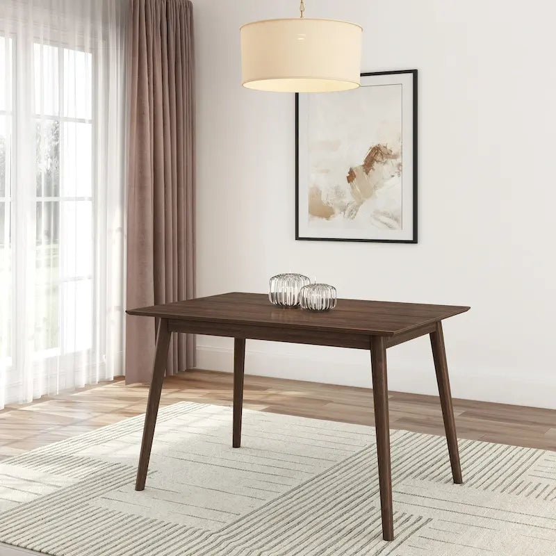 Table à manger moderne du milieu du siècle, 48 pouces, en pin massif