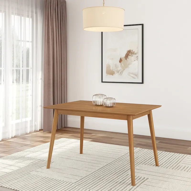 Table à manger moderne du milieu du siècle, 48 pouces, en pin massif