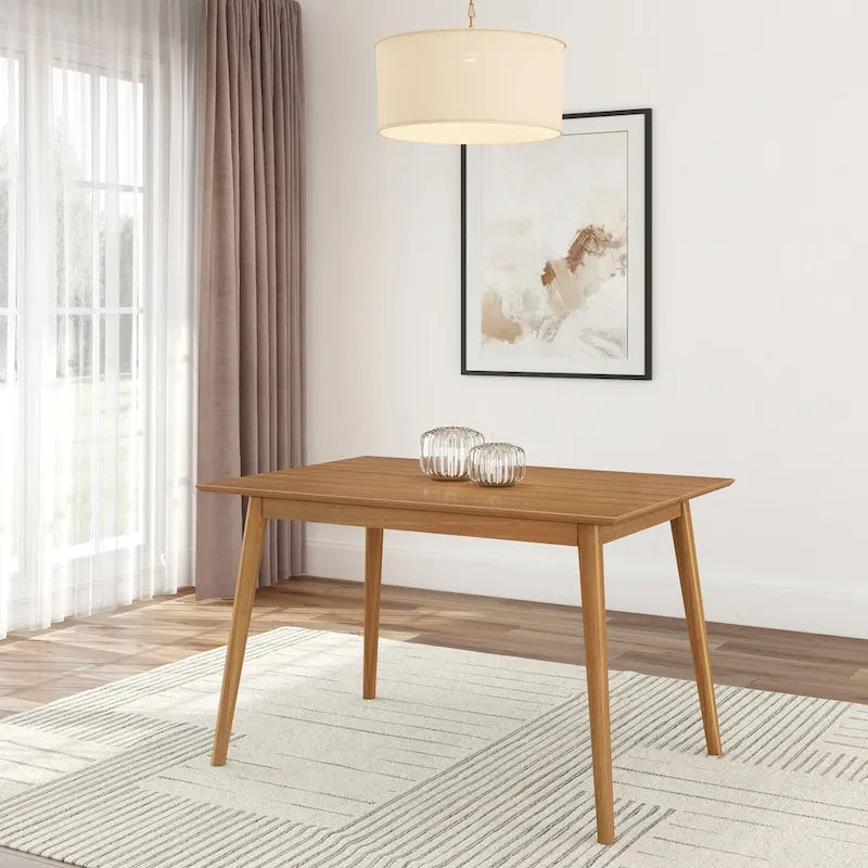 Table à manger moderne du milieu du siècle, 48 pouces, en pin massif