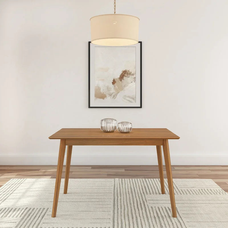 Table à manger moderne du milieu du siècle, 48 pouces, en pin massif