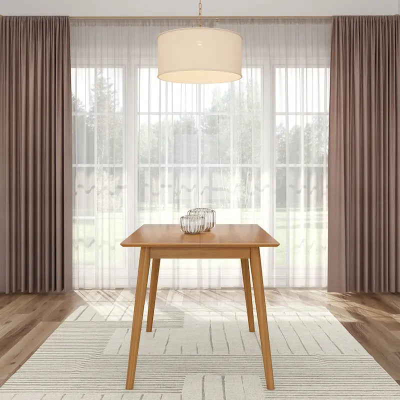 Table à manger moderne du milieu du siècle, 48 pouces, en pin massif