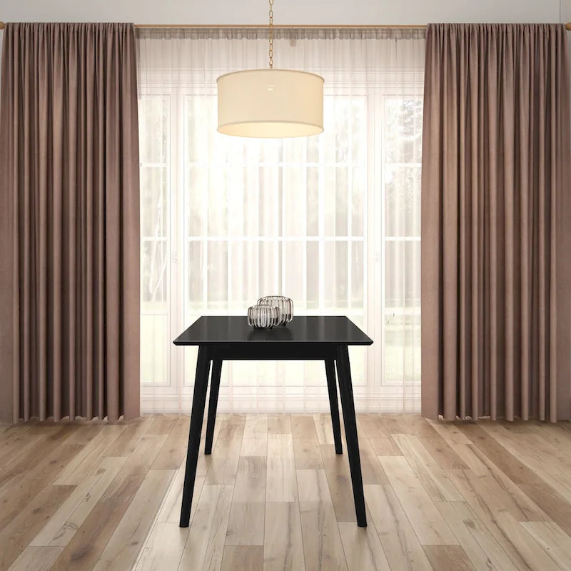 Table à manger moderne du milieu du siècle, 48 pouces, en pin massif