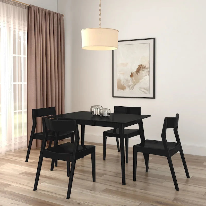 Table à manger moderne du milieu du siècle, 48 pouces, en pin massif