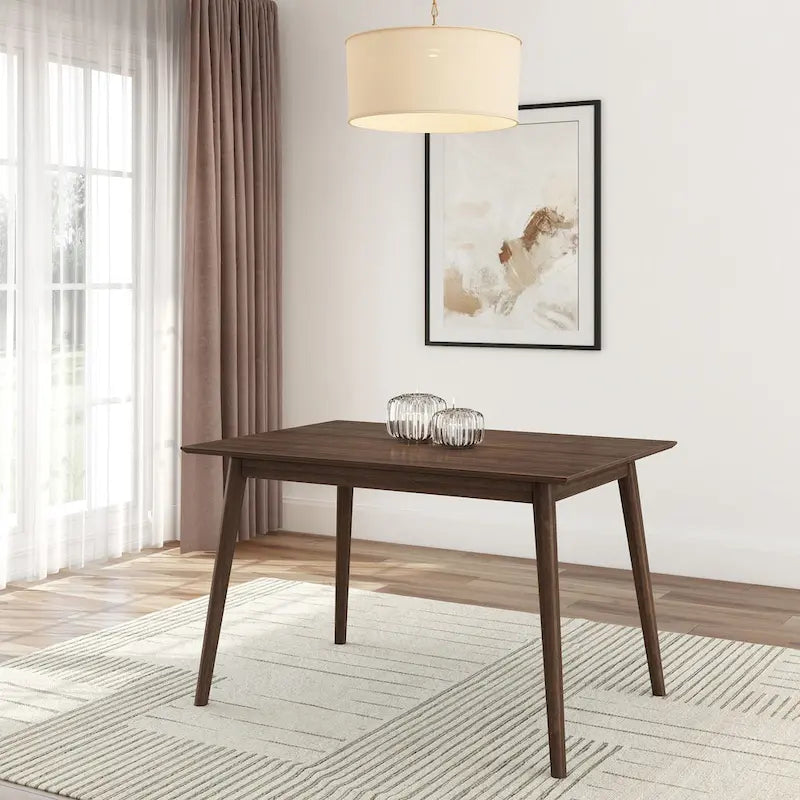 Table à manger moderne du milieu du siècle, 48 pouces, en pin massif