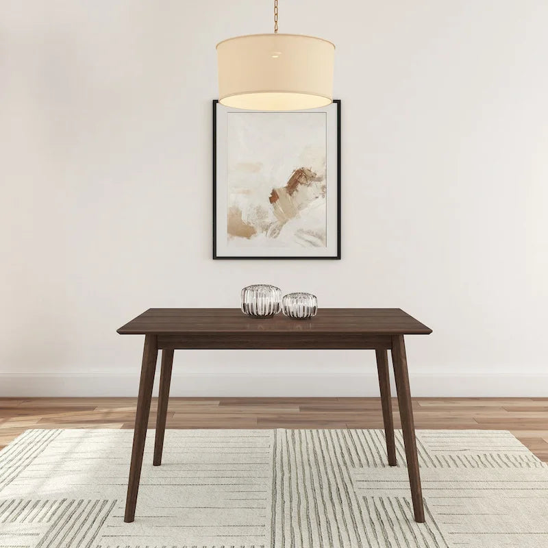Table à manger moderne du milieu du siècle, 48 pouces, en pin massif