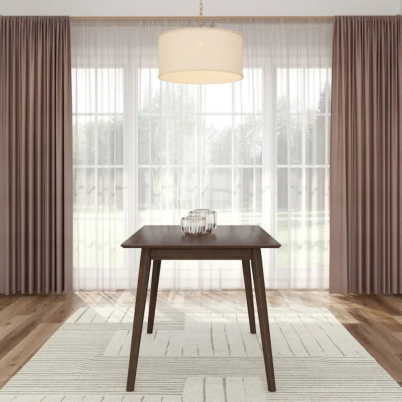 Table à manger moderne du milieu du siècle, 48 pouces, en pin massif