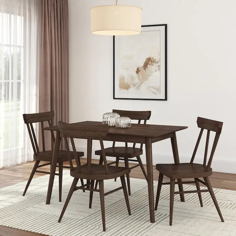Table à manger moderne du milieu du siècle, 48 pouces, en pin massif