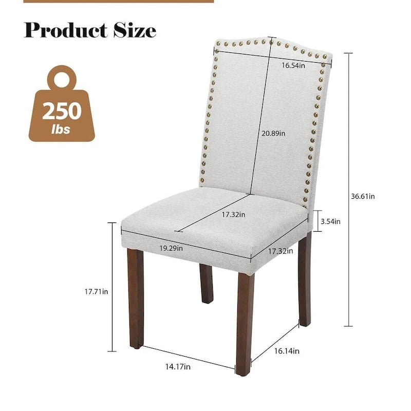 Chaises de salle à manger rembourrées modernes, lot de 2